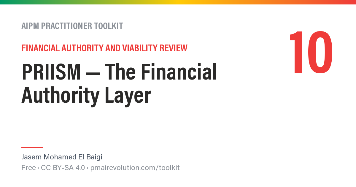 PRIISM — The Financial Authority Layer — AIPM Toolkit Resource 10